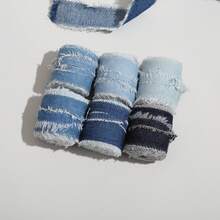 Denim Fabric Frayed Ribbon Suitable For Gift Packaging