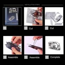 Rompecabezas metálico 3D para ensamblar - Motocicleta, regalo de Navidad