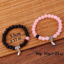 2Pcs Heart-To-Heart Attraction Couple Bracelet Female, Niche Design Sense Ins Magnet  Bracelet Set Cross-Border Jewelry - 2pcs - 查看 9