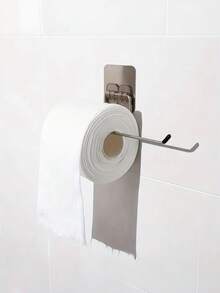 1个无孔浴室厨房毛巾架，强力粘性纸巾卷架，节省空间的多用途收纳容器，适用于浴室、台面和橱柜 - 可容纳多卷纸巾，易于安装，壁挂式收纳设计，不锈钢材质，日常生活必备浴室配件和浴室工具 - 彩色 - 查看 4