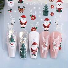 Christmas Nail Art Decals/Cartoon Nail Stickers/Cute Girl Style/Christmas Gift - Multicolor - View 2