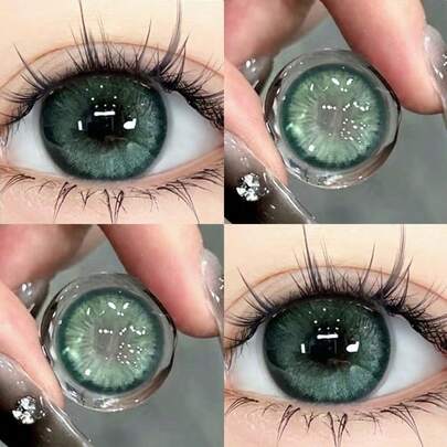 1 par 3 pares 10 pares de lentes de belleza lentes de contacto de color maquillaje de ojos lentes de contacto anuales suaves lentes de belleza suaves regalo de caja de pupilas de belleza y pinzas Halloween fiesta cosplay maquillaje disfraces accesorios para eventos