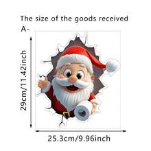 1/3件装圣诞节马桶贴纸 - 圣诞老人和驯鹿浴室装饰，乙烯基马桶贴纸墙贴家居装饰圣诞饰品 - 彩色 - 查看 13