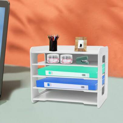 Bandeja apilable de 5 niveles para cartas, documentos, documentos, escritorios de oficina, bandejas para archivos