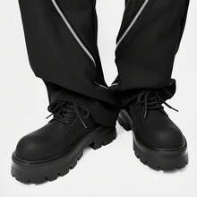 Thick Sole Versatile Height Increasing Derby Shoes  Niche Men's Shoes - 黑色 - 查看 7