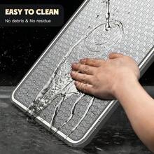 1pc Double-Sided Stainless Steel Cutting Board, Diamond Textured Non-Slip Kitchen Chopping Board, Anti-Scratch Design With Juice Groove, Durable For Meat, Vegetables, Fruits