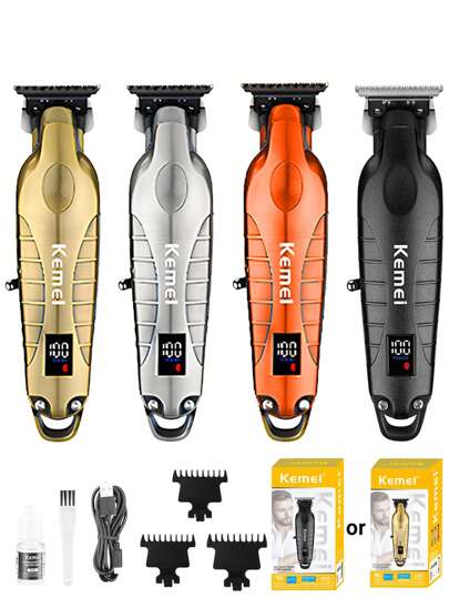 Kemei Tondeuse à cheveux Kemei KM-2293 avec écart zéro de 0 mm, tondeuse à découpe pour hommes, machine de coupe de cheveux professionnelle électrique rechargeable, tondeuse à barbe pour barbier