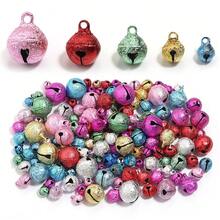 10/20/30/50 件/包铁真空电镀糖果色圣诞铃铛 DIY 圣诞串珠吊坠，炫彩铃铛圣诞树装饰手工 DIY 手链项链手机钥匙链吊坠配件