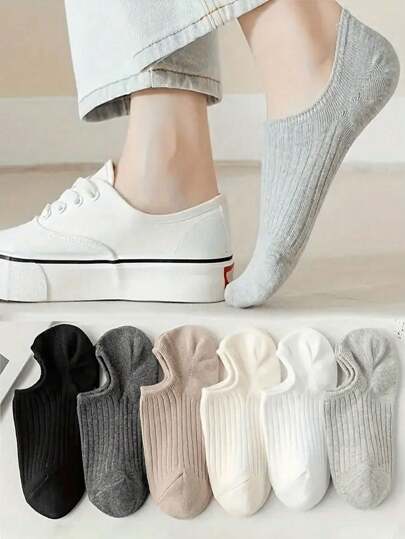 زوج 1/6 جوارب كاحل عشوائية للنساء، جوارب قصيرة خفيفة الوزن وناعمة وقابلة للتنفس، مناسبة للمراهقين في المدرسة والرياضة والتنزه، جوارب نسائية، ضروريات السفر هدايا عيد الميلاد والكريسماس