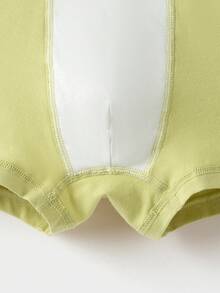 Balabala 男婴纯棉内裤3条装 柔软舒适平角短裤 - 白綠色調 - 查看 5