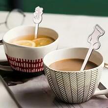4pcs Christmas Series Mini Coffee Spoons, Dessert Spoons, Dishwasher , Suitable For Kitchen, Restaurant - [silver] - View 8