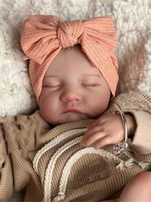 Lifelike 17"/43cm Reborn Baby Doll, Full Silicone Vinyl Girl Body Handmade Art Doll, Like A Real Baby, 3D Painted Skin, Visible Veins Vinyl Limbs, Realistic Hand Painted Hair - Perfect Collectible Art Doll Christmas Gift/Birthday Gift/Thanksgiving Gift