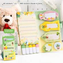 1 conjunto de adesivos combinados de desenho animado, alto valor de cor, fofos, multifuncionais, marcadores de classificação, adesivos para cenas decorativas de manuais