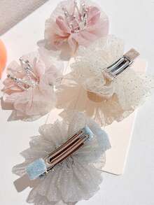 1 件小皇冠发夹头饰女孩可爱蝴蝶结夹发饰适合生日派对发带 - 小皇冠髮夾 - 查看 3