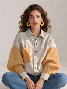 女士衬衫 - 黃色 - 查看 3