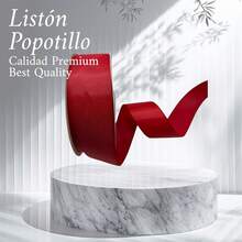 Popotillo o falla 4 cm ancho x 45 metros largo listón decorativo manualidades fiesta decoración resistente varias aplicaciones colorido - Rojo - Ver 3