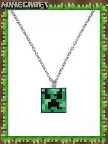 Microsoft 1 Pc  Officially Licensed Creeper Face Necklaces Jewelry For Women And Men Fashionable Backpack Key Pendant Decoration Party Favors Game Peripherals Derivative For Family Friends Birthday Gift - MC-2024N12 - View 7