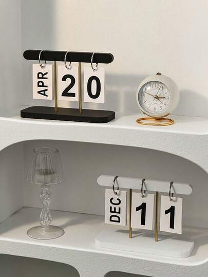 1pc Nordic Minimalist Creative Flip Calendar Desk Decorations, Decorative Desk Calendar, Durable Plastic Material, Home Decor For Living Room, Dining Table, Coffee Table, Office Desk Decoration | Back To School Supplies | Desk Accessories