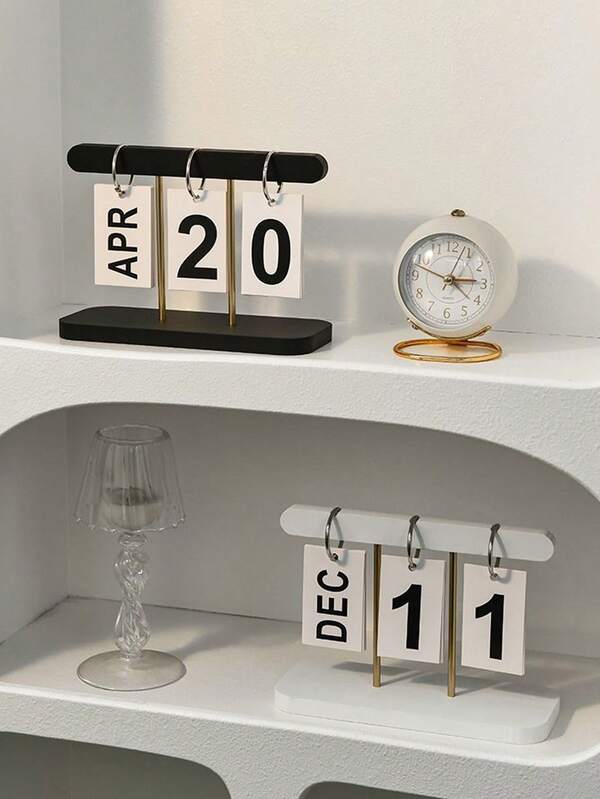 1pc Nordic Minimalist Creative Flip Calendar Desk Decorations, Decorative Desk Calendar, Durable Plastic Material, Home Decor For Living Room, Dining Table, Coffee Table, Office Desk Decoration | Back To School Supplies | Desk Accessories