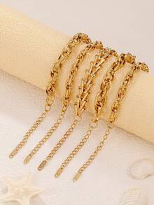 A Versatile Stainless Steel Gold-Plated Bracelet With Multiple Styles For Both Men And Women - Yellow Gold - View 6