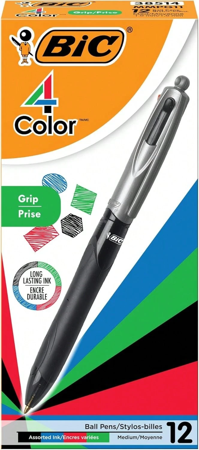 BIC 4-Color 3+1  Ballpoint Pen With Red, Blue,  Ink And 0.7 Mm Mechanical Pencil, 1-Count In Assorted Ink - Thùng kẹp - Xem 1