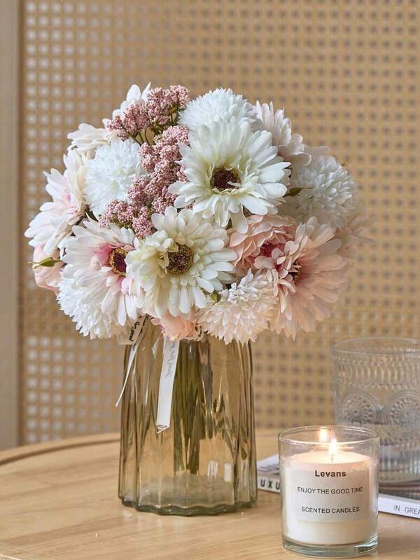 1pc/3pcs Artificial Dandelion, Peony, Daisy Silk Flower Bouquet, 28cm Wedding Bride Bouquet, Centerpiece Decor For Home, Office, Bathroom, Kitchen, Dining Table, Valentine's Day, Graduation, Bachelor Party, Bridesmaid, Father's Day, Halloween Decor & Gift