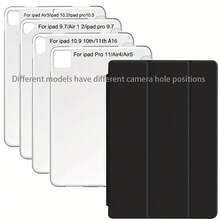 Compatible For Apple IPad 9.7 Case 2018 IPad 6th Generation Cases/2017 IPad 5th Generation Case With Pencil Holder, Slim Soft Silicone Smart Trifold Stand Protective Cover Auto Sleep/Wake Compatible With 10.2/Pro10.5Trifold Stand Smart Case For Ipad Air3 For IPad 10th Generation Case [11-Inch 2025/10.9 Inch 2022] - 黑色 - 查看 8