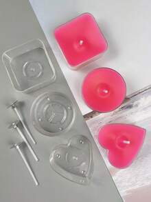 High-Transparency Flame-Retardant Plastic Candle Cups, Hand-Made For Creating A Romantic Atmosphere. Available In Various Styles Such As Round, Heart-Shaped, And Square.