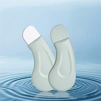 Raspador facial no eléctrico para eliminar puntos negros y poros, con superficie texturizada y mango verde claro, fácil de agarrar, herramienta de limpieza para limpiar los poros, elegante herramienta para el cuidado de la piel, diseño ergonómico