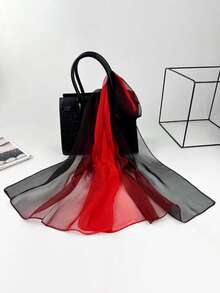 1 chiếc khăn choàng chống nắng bằng vải voan ombre thanh lịch, nhẹ, thoáng khí, chất lượng cao, thích hợp cho mọi hoạt động hàng ngày, tiệc tùng, đi chơi, du lịch, chụp ảnh, phụ kiện thời trang, mùa xuân/hè cho trang phục - Màu Cam cháy - Xem 11