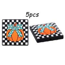 5 bucăți, mărgele și sortimente de mărgele, mărgele focale din silicon pentru Halloween, disponibile în diverse stiluri, cu fantome, dovleci și alte modele, potrivite pentru brățări, brelocuri, pixuri cu mărgele și mărgele realizate manual