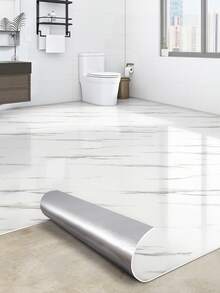 1 Roll 1.3mm Glossy Marble Pattern Self-Adhesive Vinyl Plank Flooring, 15.7x118.1 Inches, Vinyl Plank Flooring, Linoleum Vinyl Sheet Floor Covering, Waterproof & Wear-Resistant, DIY Installation For Room, Office, Kitchen (Marble Pattern, Black) - Multicolor - View 2