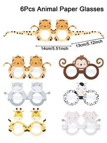 6 pièces Tasses en papier avec motifs d'animaux de la jungle, tasses pour faveurs de fête, accessoires pour photobooth, décorations pour fête d'anniversaire, tasses en papier avec girafe, éléphant, hippopotame, tigre, zèbre, singe, fournitures pour fête d'anniversaire sur le thème de la forêt pour 1er anniversaire, cadeaux pour fête d'anniversaire sur le thème de la jungle, fournitures pour fête d'anniversaire sur le thème de la jungle - animal - Voir 4