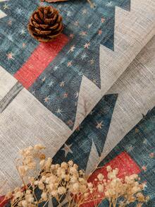 1pc Lightweight & Minimalist Fashion Christmas Red Snowflake Printed Curtain, Suitable For Living Room, Bedroom Home Decor, For All Seasons