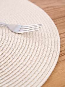 1/4/6/12 miếng lót đĩa tròn PP phong cách Bohemian, màu trơn, chống trượt, chịu nhiệt, hoàn hảo cho sử dụng hàng ngày, ngày lễ, họp mặt gia đình, tiệc Giáng sinh, bữa tối, bàn cà phê, trang trí nhà cửa, mọi mùa - Màu be - Xem 11