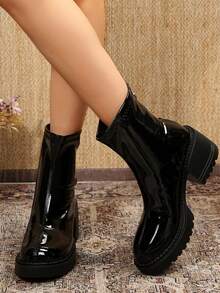 2-2025 Uniwersalne botki podwyższające dla kobiet o niskim wzroście, zamek błyskawiczny z tyłu, podeszwa na platformie, miękka skóra, jesień/zima