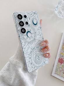 1pc Fashionable Creative Moon, Sun, Planet Pattern Soft TPU Transparent Phone Case, Anti-Scratch, Anti-Fingerprint, Camera Lens Protection Compatible With Apple, Compatible With Samsung, Nothing, Pixel, INFINIX, Redmi - Multicolor - View 5