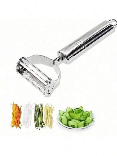 1pc Stainless Steel Vegetable Peeler - Multi-Function Fruit And Potato Grater, Suitable For Catering And Leisure Scenarios, Manual Kitchen Tool, Ideal Choice For Restaurants
