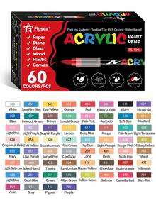 1pc Direct Liquid Soft Tip Acrylic Marker Pen 240 Color Set, Non-Transparent Watercolor Brush Pens For Art Students, DIY Crafts, Calligraphy, Scrapbooking, Handwriting, Card Making, Black Card Paper, Stone Painting, Christmas Decoration, Wood, Plastic, Canvas, Suitable For Students And Office Workers