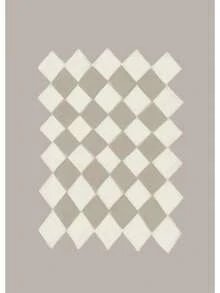 1 pieza Impresión de póster de pintura en lienzo con arte de pared minimalista, diseño floral abstracto de patrón geométrico moderno para decoración del hogar y la sala de estar