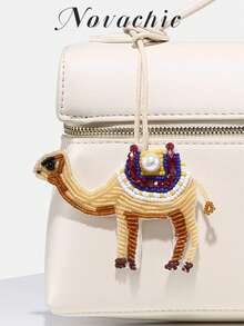 1 件手工串珠包饰，沙漠骆驼动物吊坠配饰，适合日常包包搭配（仅饰物，不含包），珠子，镶嵌珠子，手工钉珠