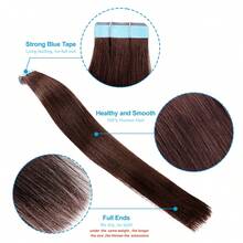 Lsybeauty 20pcs Straight Tape In 100% Remy Human Hair Extension For Salon  Multicolor  Color Natural Color 4# 16-26 Inches Silk Straight Seamless Skin Weft Hair Extension Tape In Hair Tape Ins Hair Extentions - S4 - View 3