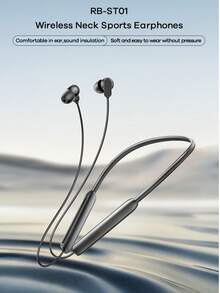 REMAX Neckband Bluetooth Headphones, 60H Playtime Wireless Bluetooth 5.4 Earbuds Mic In-Ear Magnetic Neckband Earphone, Type C, Low Latency Deep Bass Headset For Gaming, Traveling, Workouts, Yellow - 彩色 - 查看 3