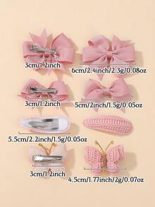 8 件/套极简主义蝴蝶结发夹，波西米亚针织蝴蝶女孩发夹，马尾辫夹，适合节日派对、旅行、时尚发饰套装 - 蝴蝶結髮夾 - 查看 7