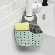Kitchen Sink Caddy - Silicone Plastic Soap Sponge Holder -  Rack - Faucet Caddy With Drain Holes For Drying - Adjustable Hanging Strap,Kitchen,Kitchen Essentials,Kitchen Organization And Storage,Escurridor De Platos Para Fregadero-1pc - Nhiều màu - Xem 4
