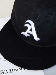 Czapka baseballowa z haftowaną gotycką literą A, z flagą USA z boku, unisex, kontrastowy kolor, odpowiednia do kucyka, hip-hopu, na ulicę, do sportu, mody, ochrony przed słońcem, do codziennego użytku