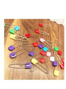 10/20/50pcs Plastic Head Safety Pins 2inch/5cm Safety Locking Baby Cloth Diaper Nappy Pins Buckles DIY Needle Pins Sewing Supplies, Random Colors
