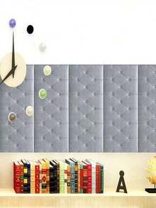 4pcs 3D Sticker Embossed XPE Foam Wallpaper, Waterproof & Moisture-Proof Faux Leather Texture, Headboard Anti-Collision Soft Pad Removable Wall Sticker, Reusable & Cuttable, Suitable For Bedroom & Living Room Wall Decor, Sound Insulation Thick Wall, Home Decor Wall Paper