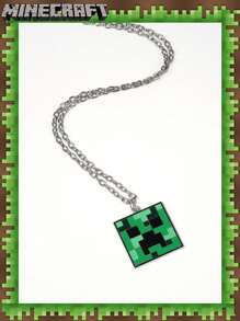 Microsoft 1 Pc  Officially Licensed Creeper Face Necklaces Jewelry For Women And Men Fashionable Backpack Key Pendant Decoration Party Favors Game Peripherals Derivative For Family Friends Birthday Gift - MC-2024N12 - View 4