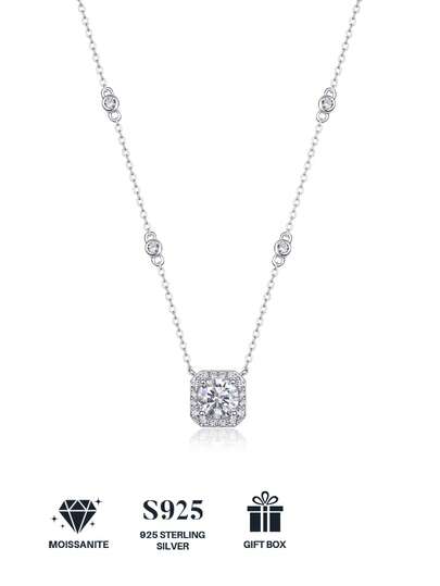 قلادة وقلادة من الفضة الإسترليني 925 عيار والزركونيا التشيكية، هدية ديكورية للمجوهرات لعيد الأم وعيد الحب والخطوبة والزفاف والذكرى السنوية وعيد الميلاد